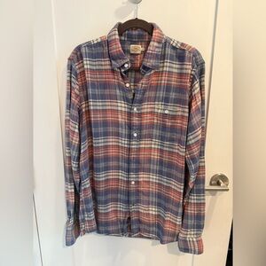 Like New Faherty Casual Plaid Shirt - Blue, Red, and White